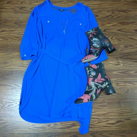 🔴SOLD🔴Gorgeous Cobalt shirt dress - Picture 3 of 4
